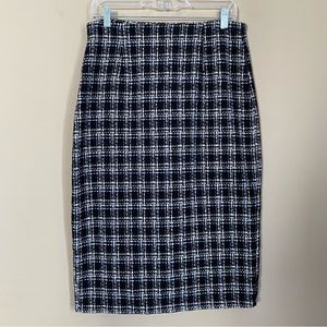 Shein Black and White Plaid Tweed Skirt